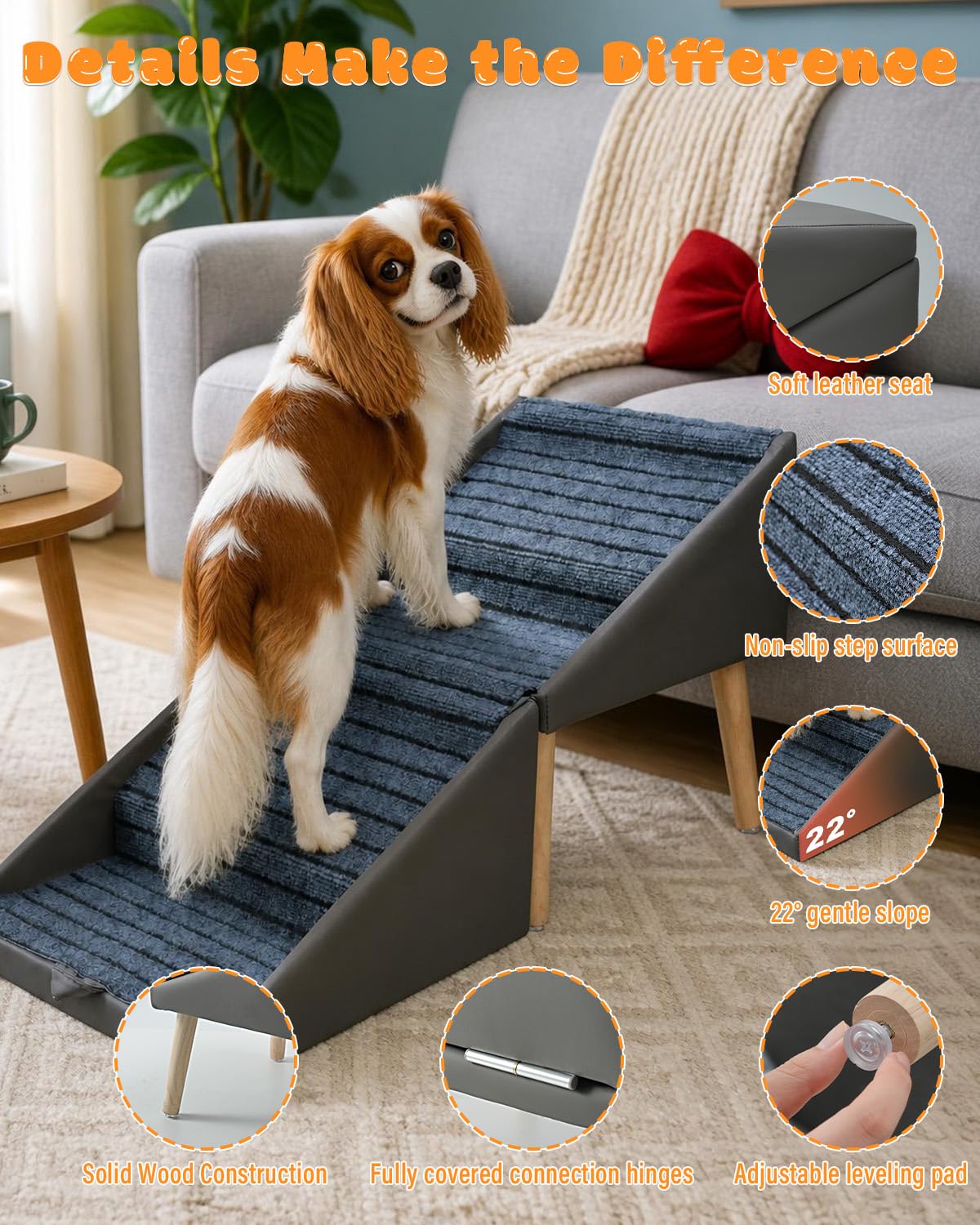 Foldable 4 Steps Non-Slip Pet Stairs G26287