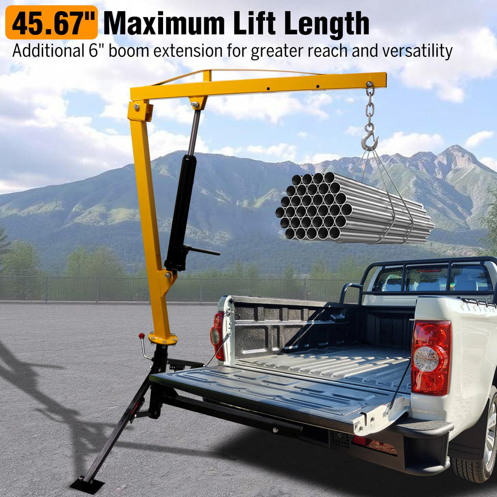 1000lb Capacity Hydraulic 360° Swivel Truck Crane S23695