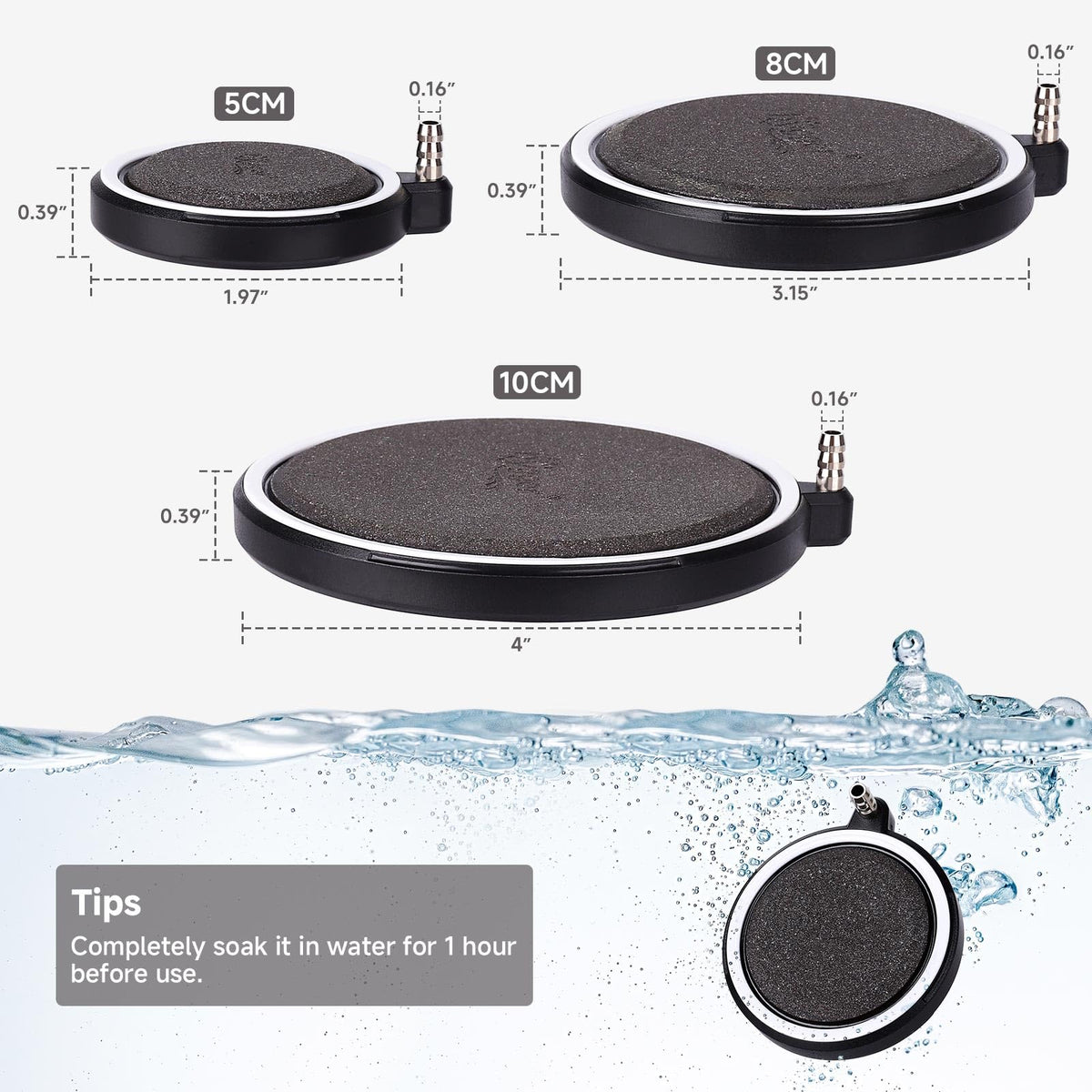 Aquarium Air Stone Diffuser Kit 2 x 2 Inch T868