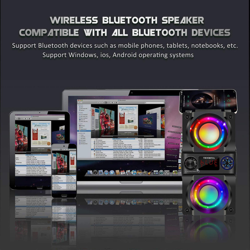 40W Portable Bluetooth Speaker with Lights and FM Radio K175512