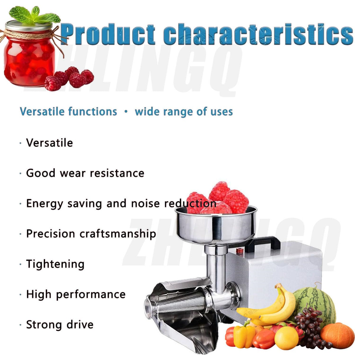 450W Stainless Steel Electric Tomato Strainer L165