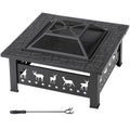 32 Inch Square Wood Burning Fire Pit Table J816
