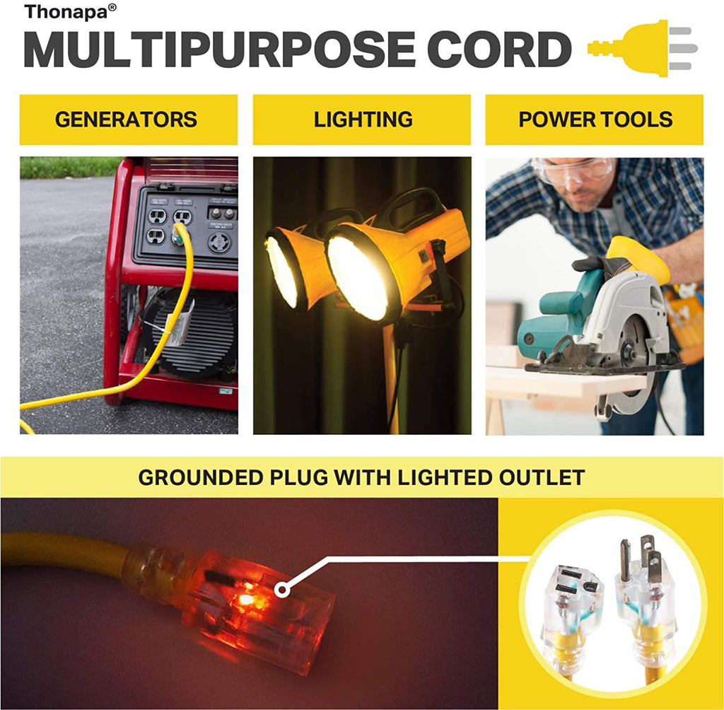 12 Gauge 6 Ft Heavy Duty Outdoor Extension Cord M69439