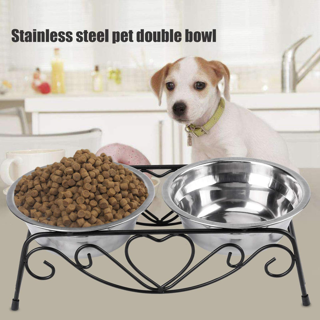 Stainless Steel Elevated Dog Cat Bowls with Iron Stand S446