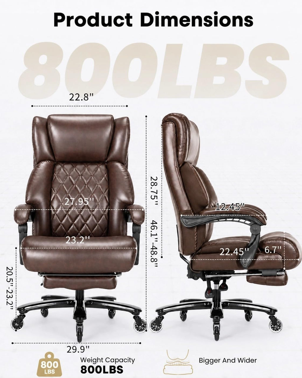 Big and Tall Office Chair with Footrest I5854