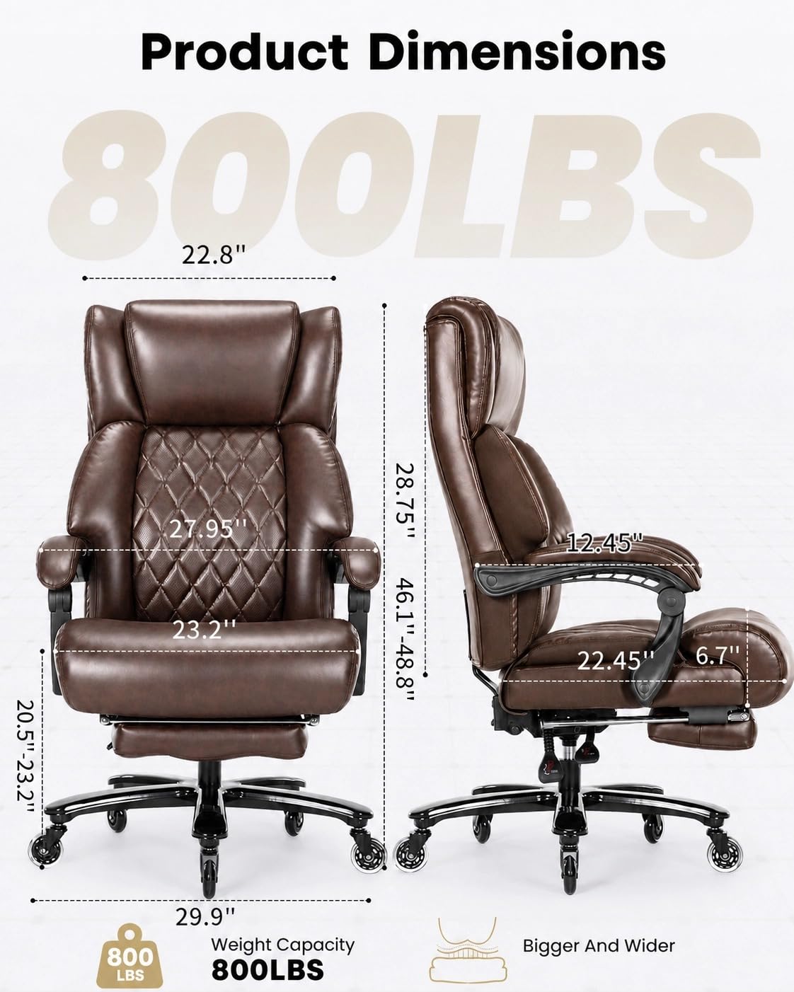 Big and Tall Office Chair with Footrest I5854