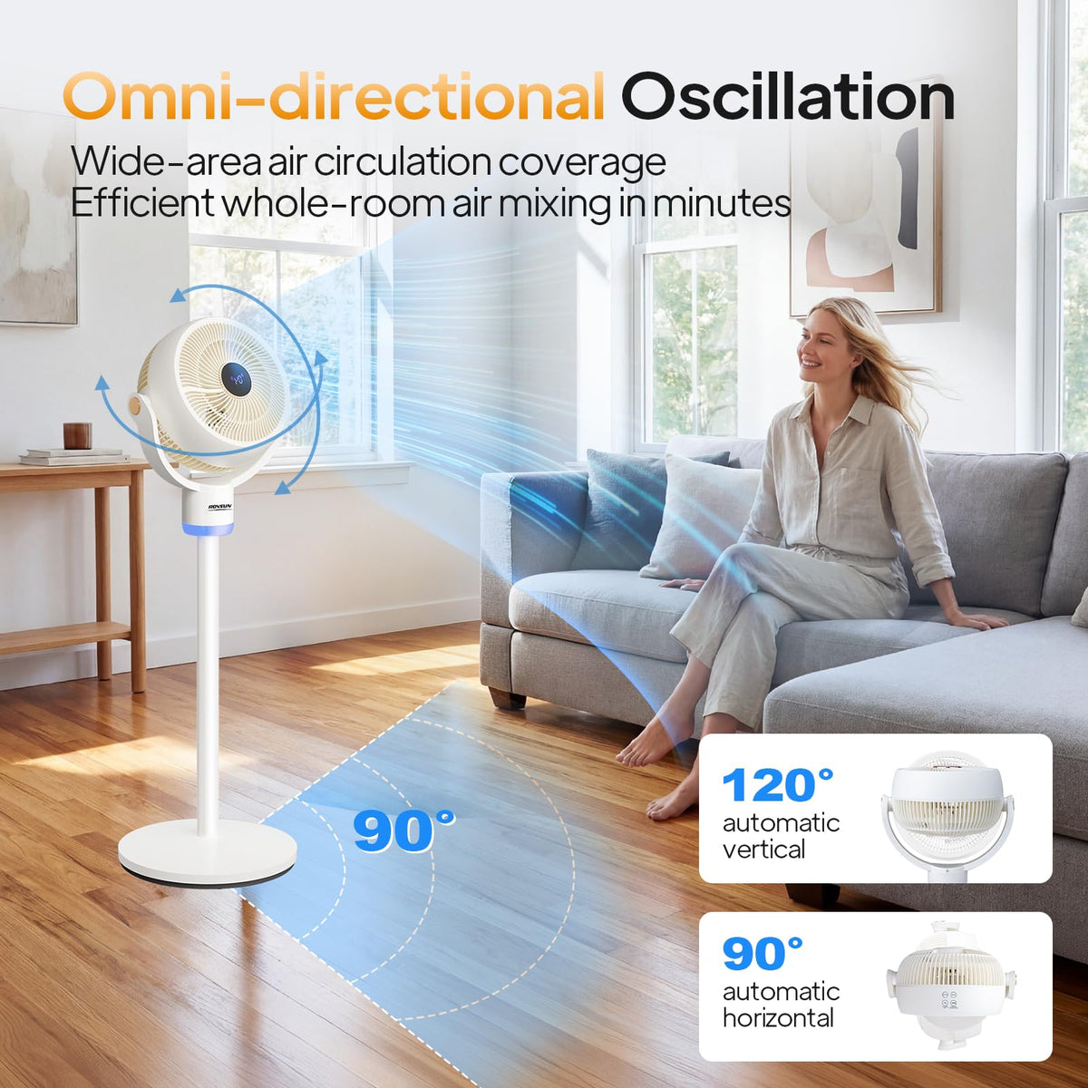 White Oscillating Pedestal Fan I8357