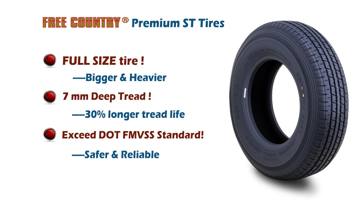 2 Premium Trailer Tires ST205/75R14 8PR LR D D758513