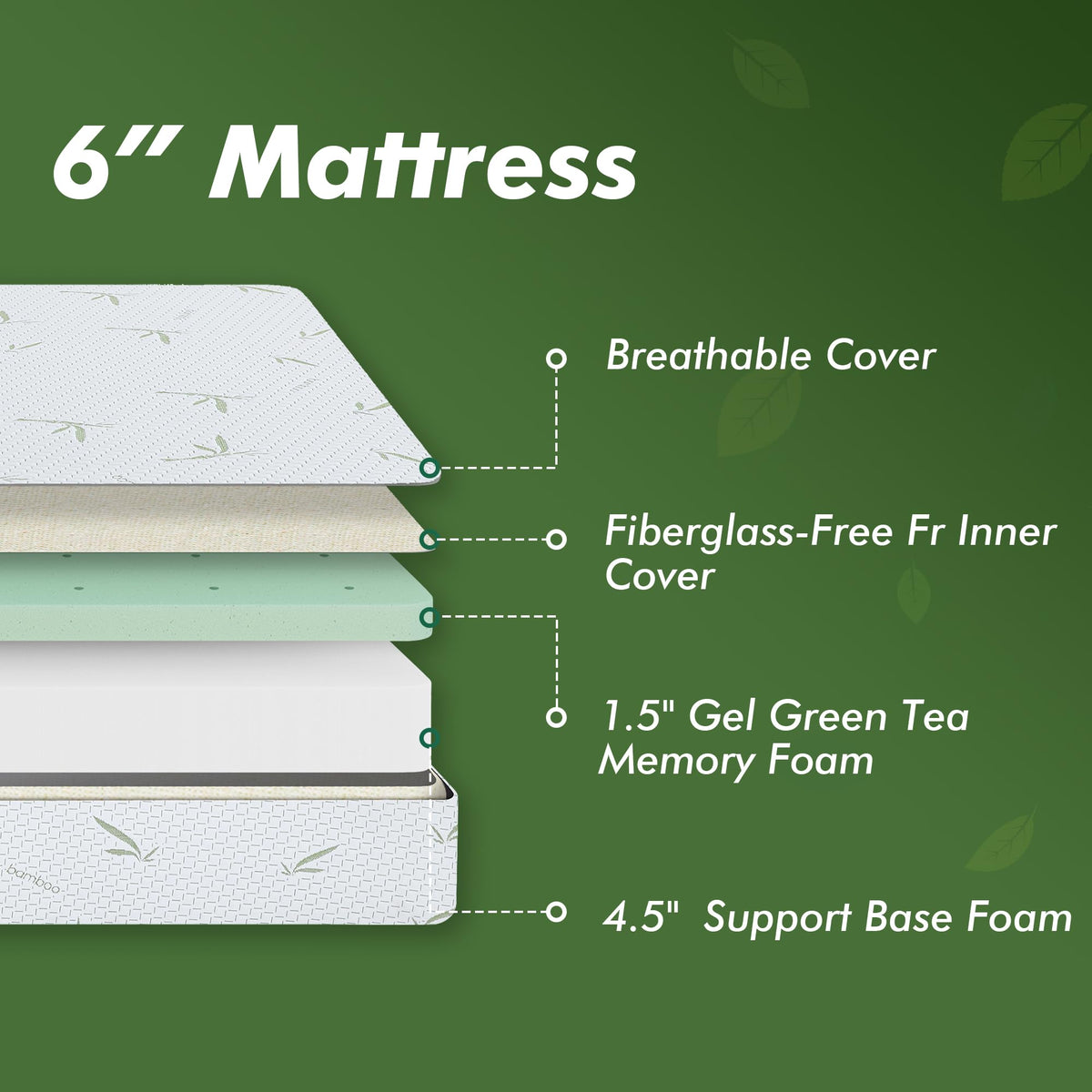 6 Inch Twin Gel Memory Foam Mattress J98021