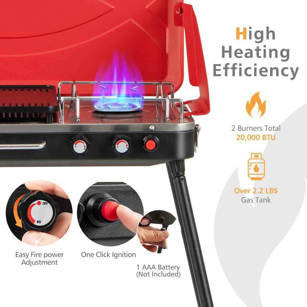 Portable Propane Gas Grill & Stove N663
