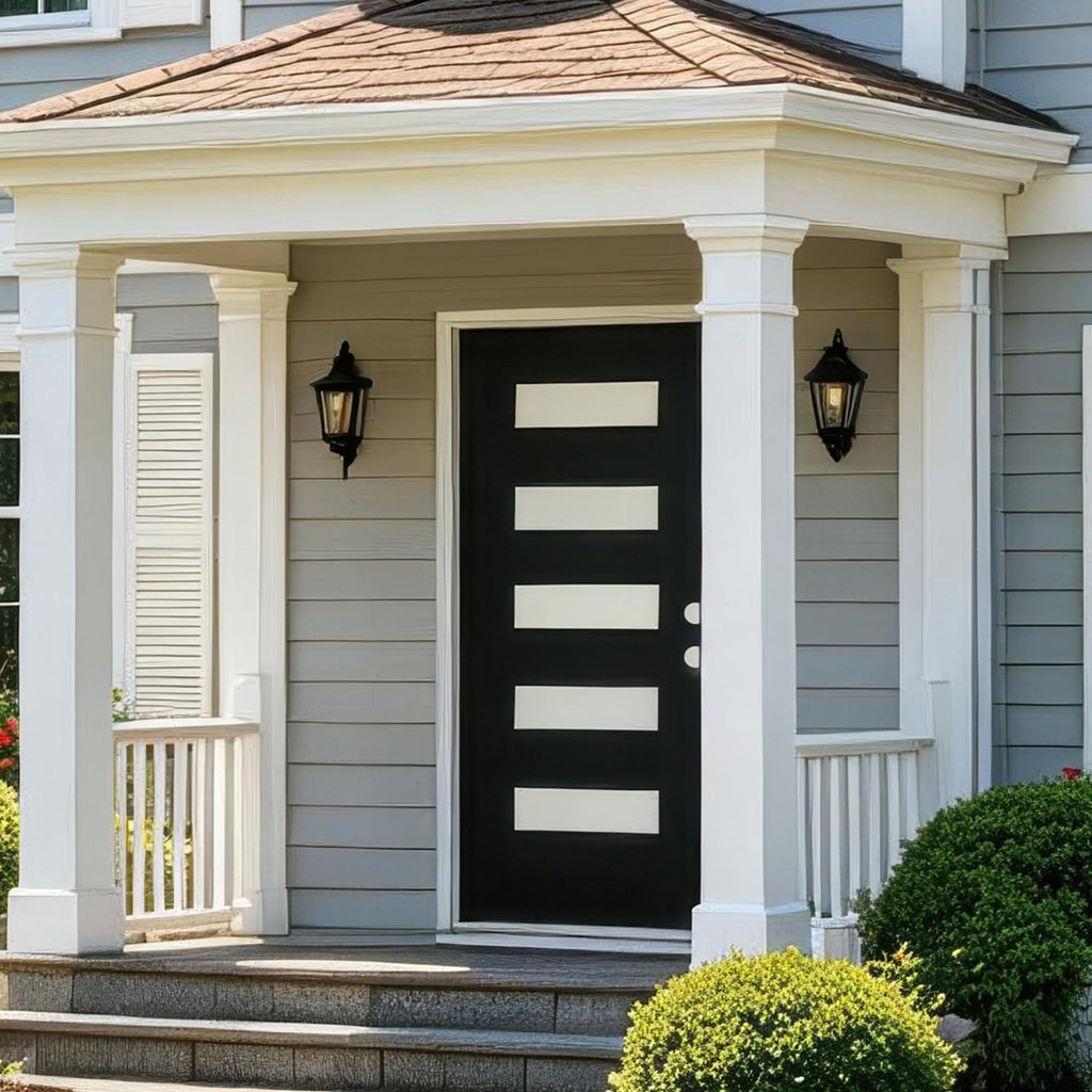36" x 80" Left Hand Inswing Exterior Door with White Frame B611