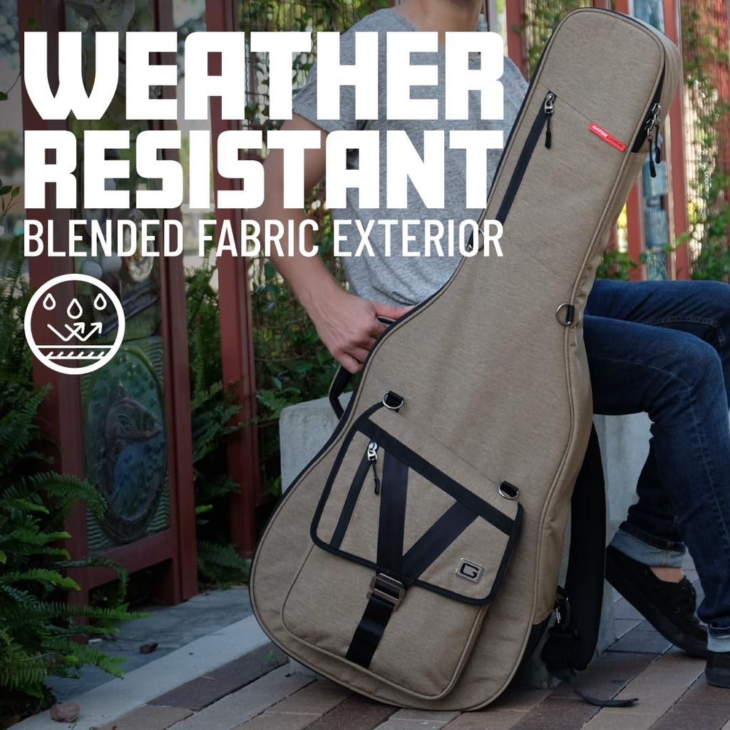 Lightweight Electric Guitar Gig Bag with Back Pack Straps and Rubberized Base, Charcoal Black P2035