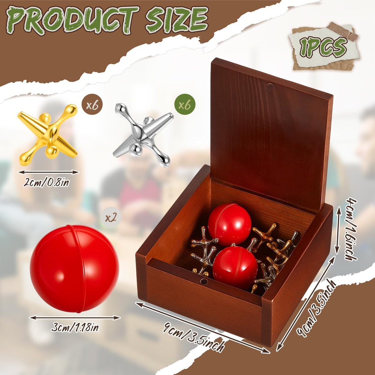 Metal Jacks Game Set with 12 Jacks and 2 Balls J516268