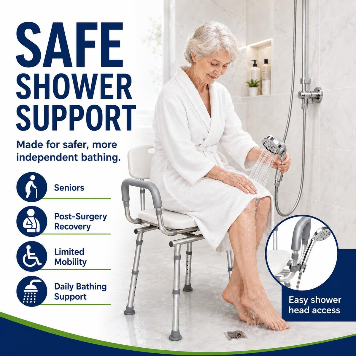 Adjustable Swivel Shower Chair D4810