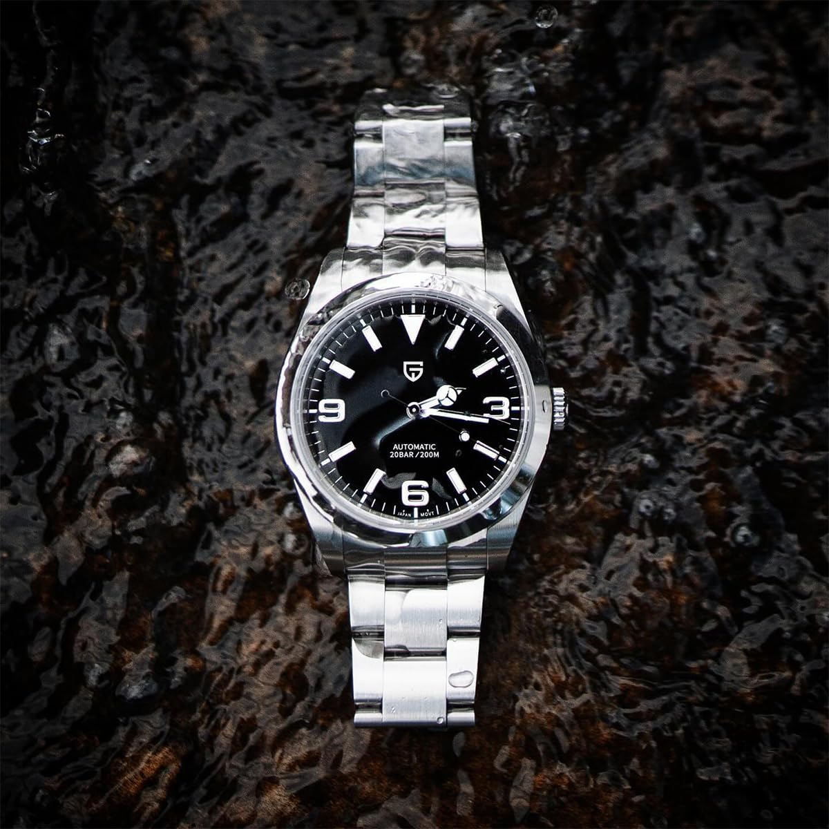 Automatic Diver Watch Sapphire Glass Stainless Steel 40MM Waterproof Wrist Watch O2349