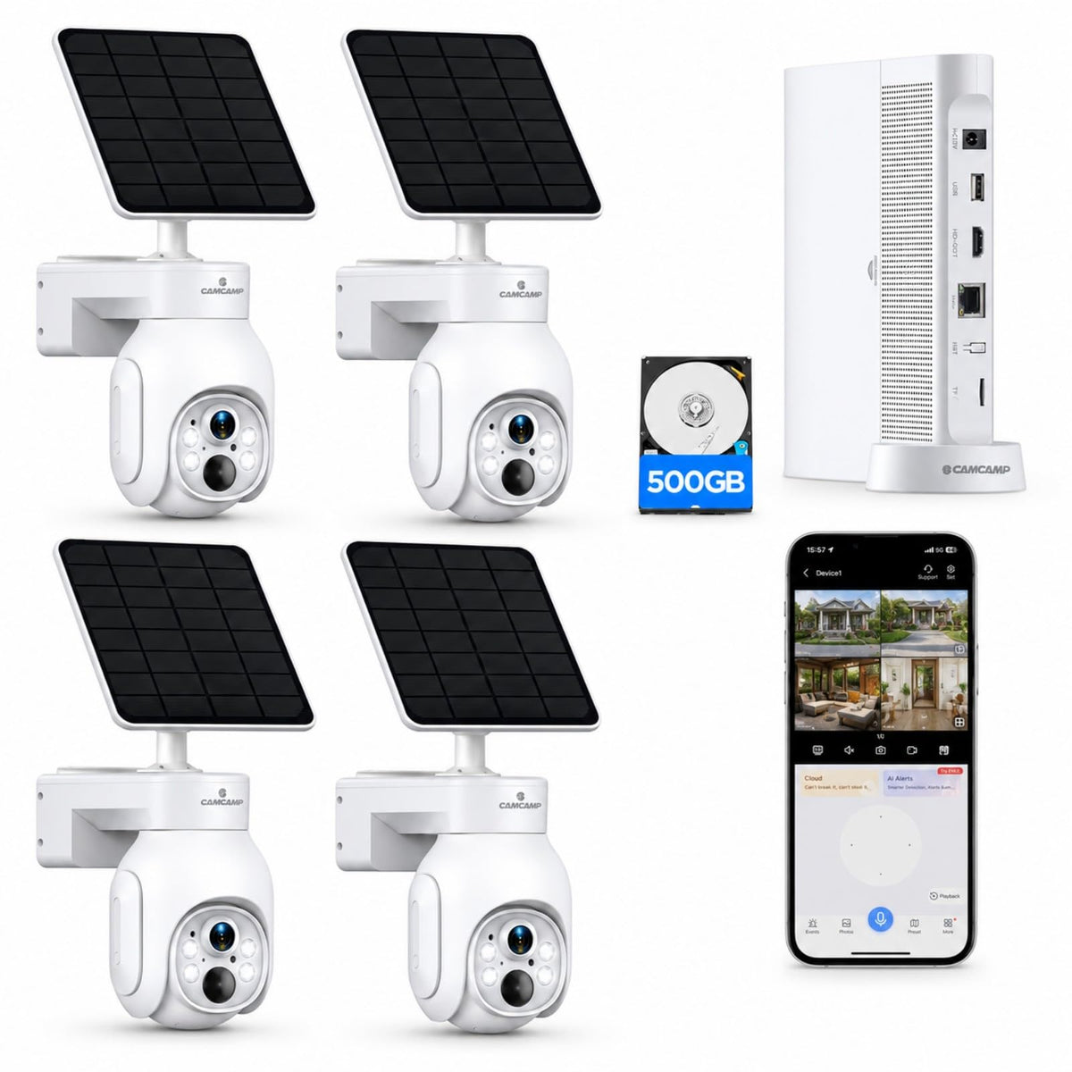 Solar Security Cameras Wireless Outdoor 4 Pack F993