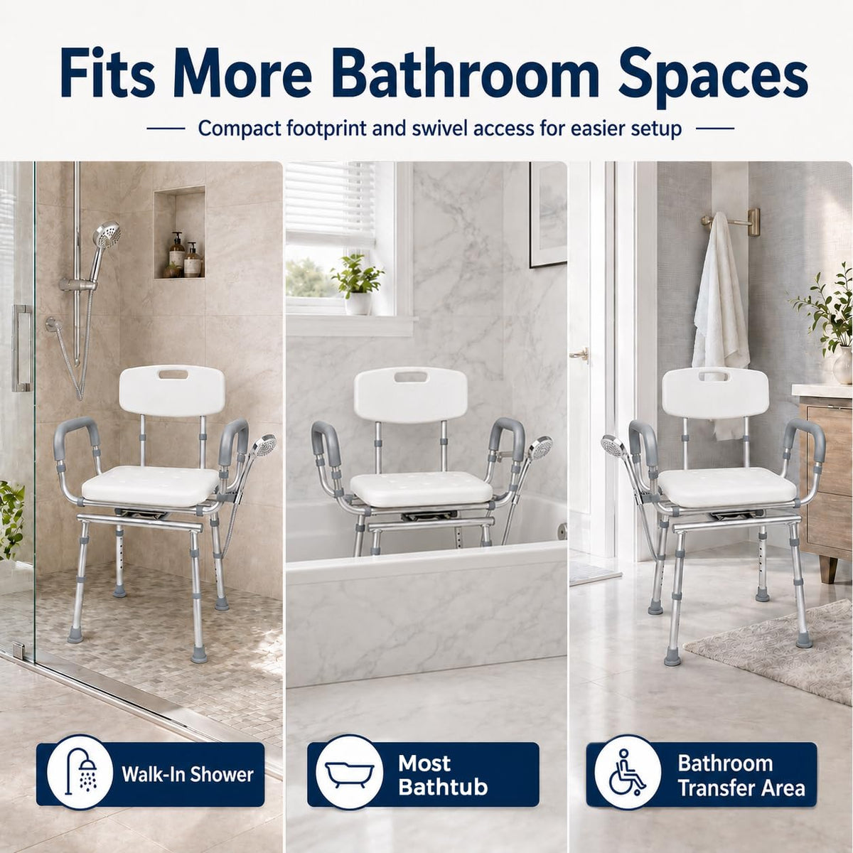 Adjustable Swivel Shower Chair D4810