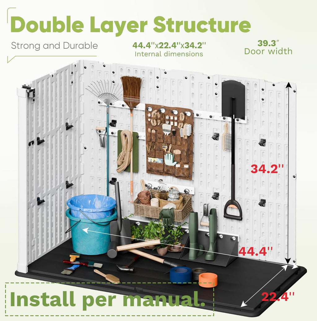 White 26 Cu Ft Lockable Outdoor Storage Cabinet J94655