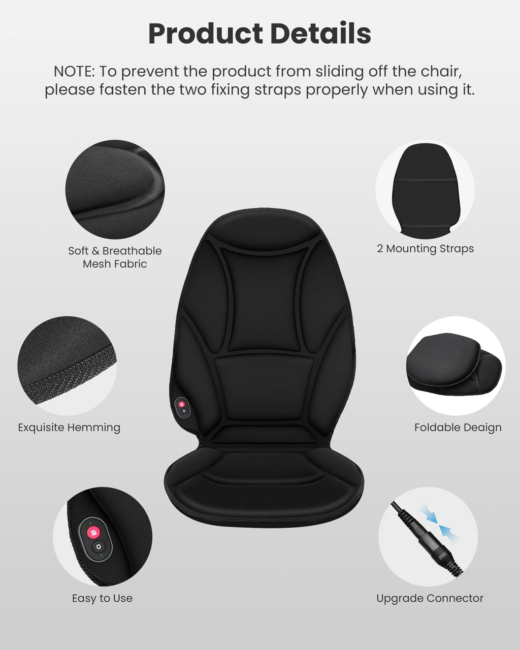Vibration Back Massager with Heat V376