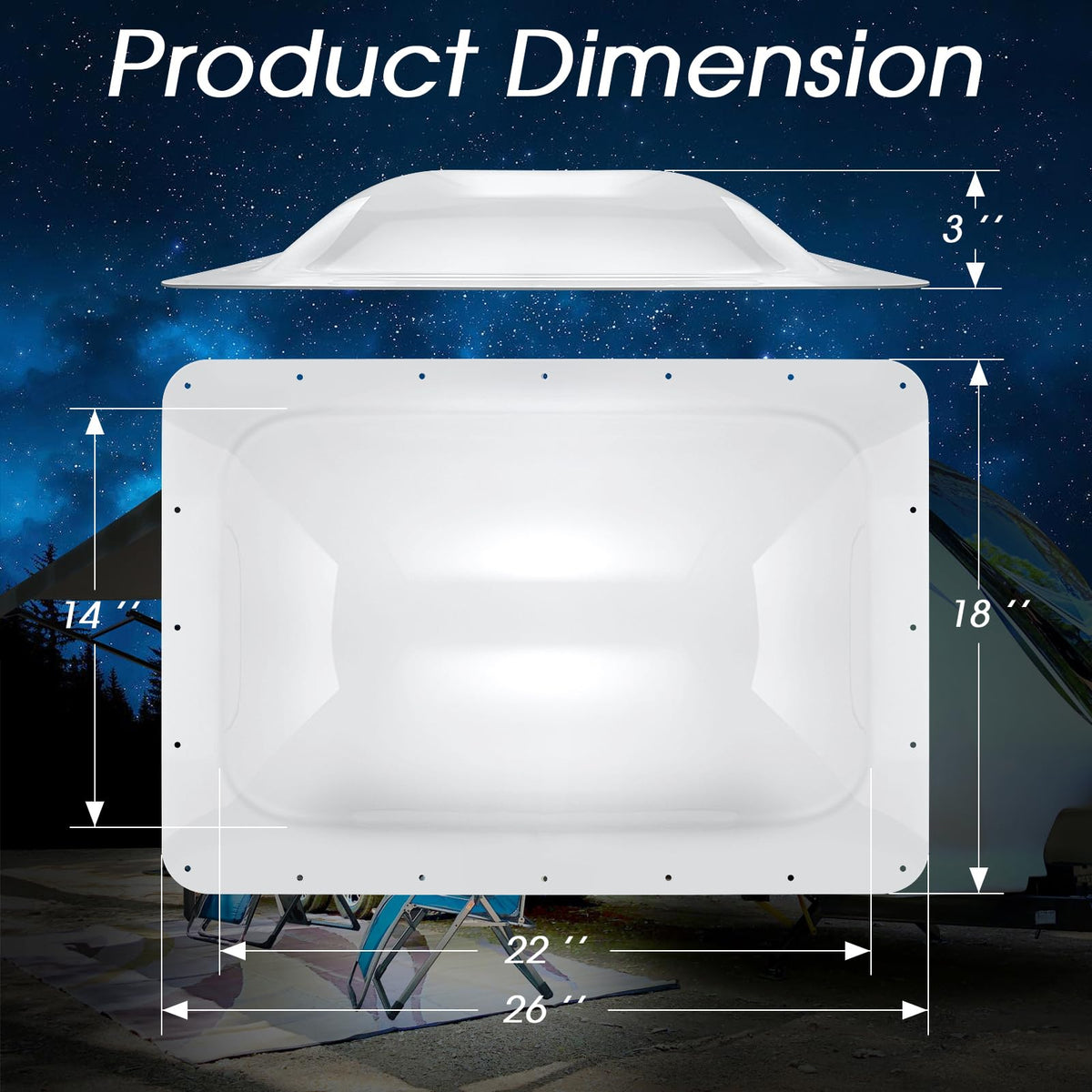 18" x 26" RV Skylight Replacement Outer Dome S2489