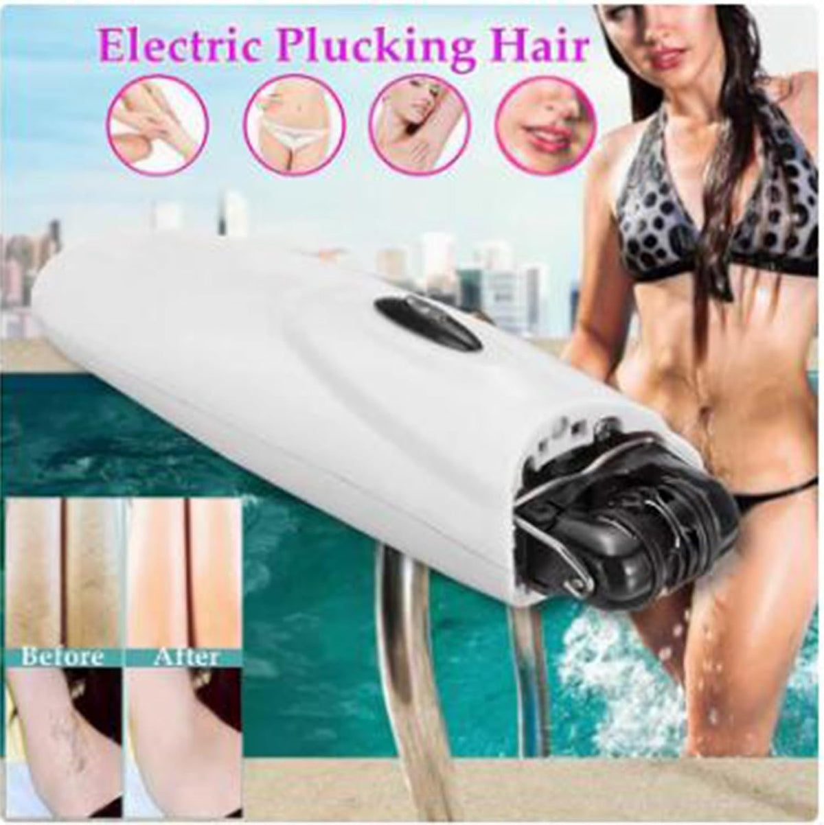 Portable Dual-Head Electric Hair Removal Tool Eyebrow Trimmer Epilator J742315
