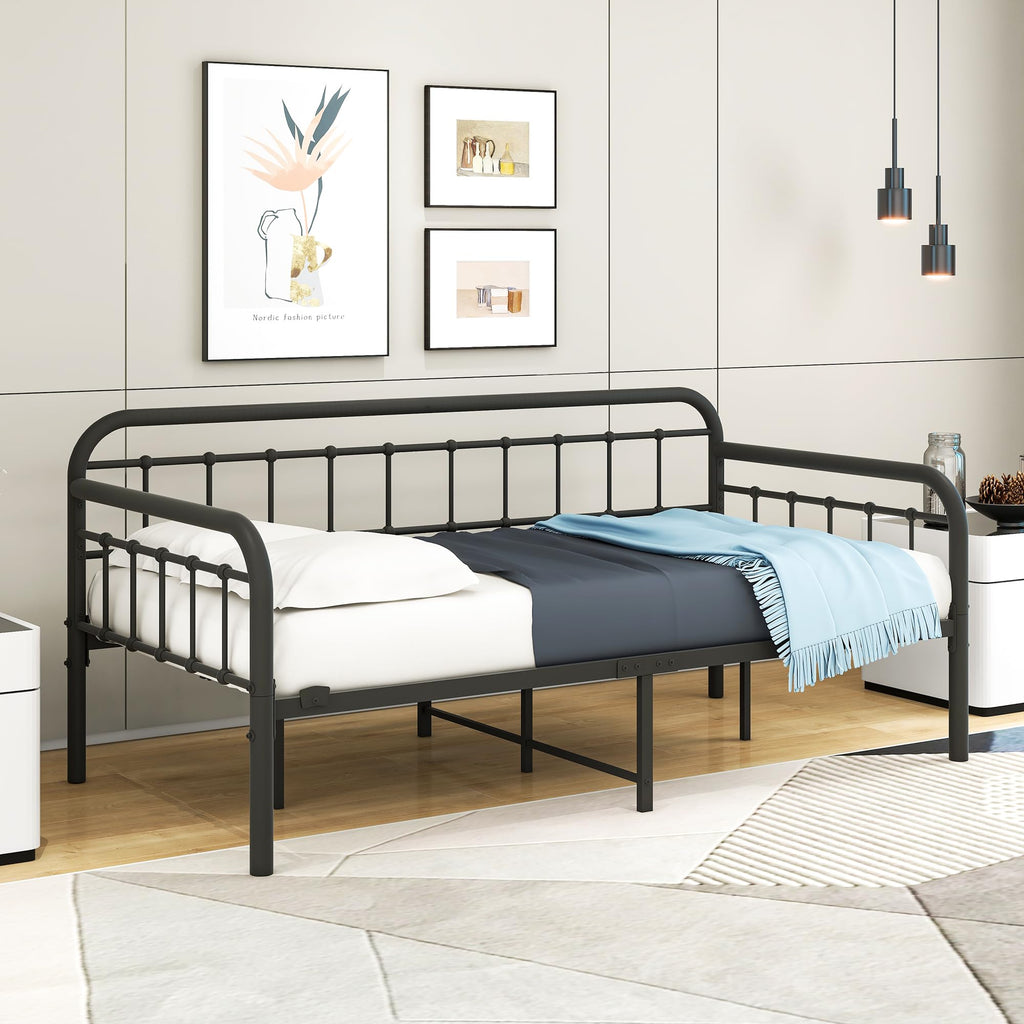 Metal Daybed Frame Twin Day Bed Black S871