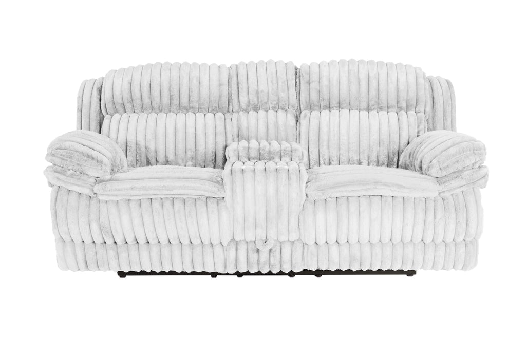 Light Gray Corduroy Manual Motion Loveseat X82741