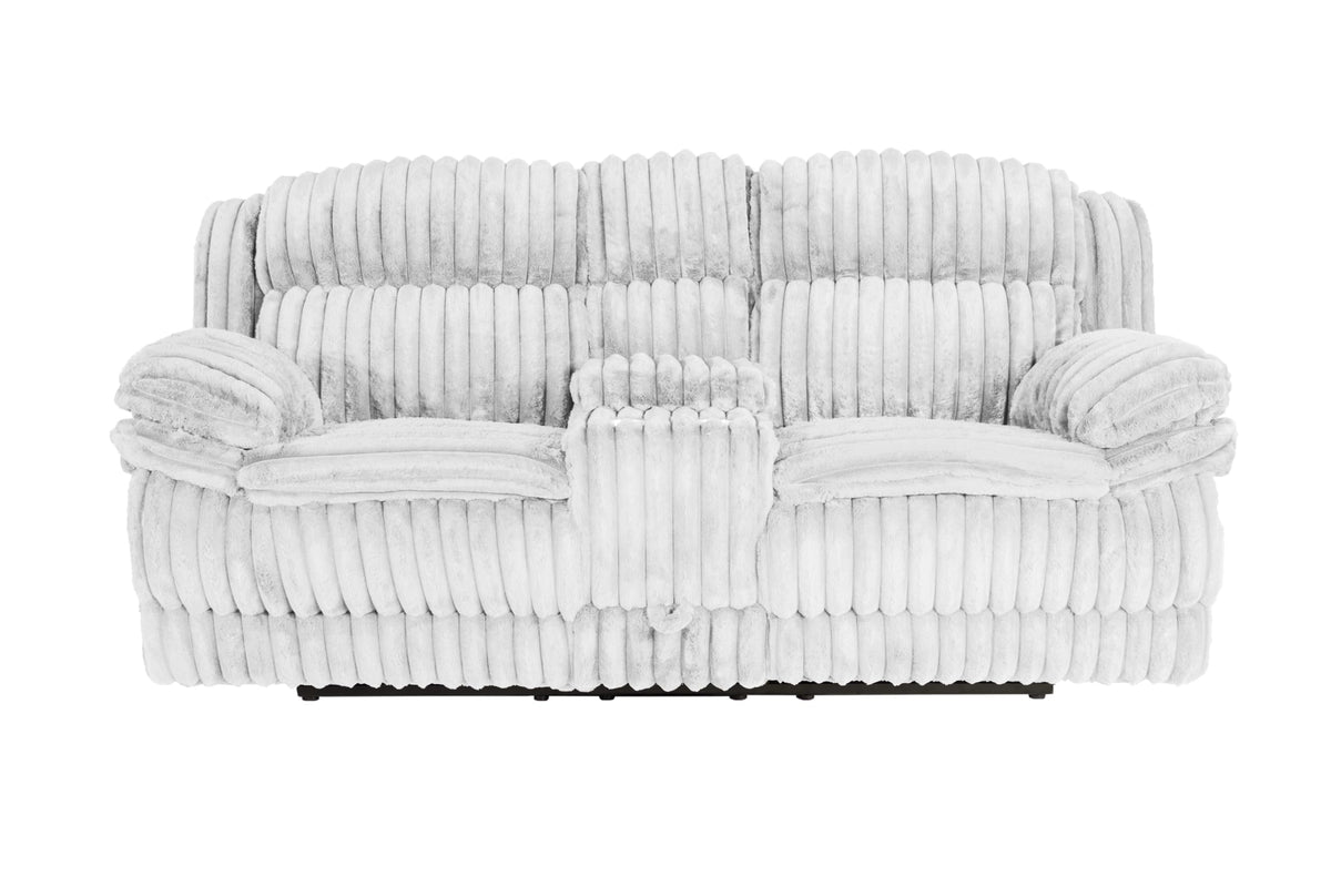 Light Gray Corduroy Manual Motion Loveseat X82741
