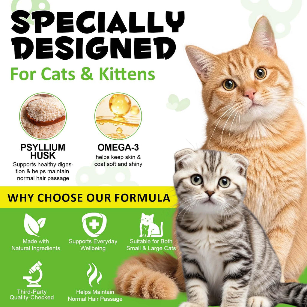 Cat Hairball Support Chews with Cat Grass & Omega-3 Fish Oil O553
