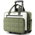Rolling Puffer Laptop Bag, 16 Inch Water Resistant Carry On Luggage with Wheels, Green L909510