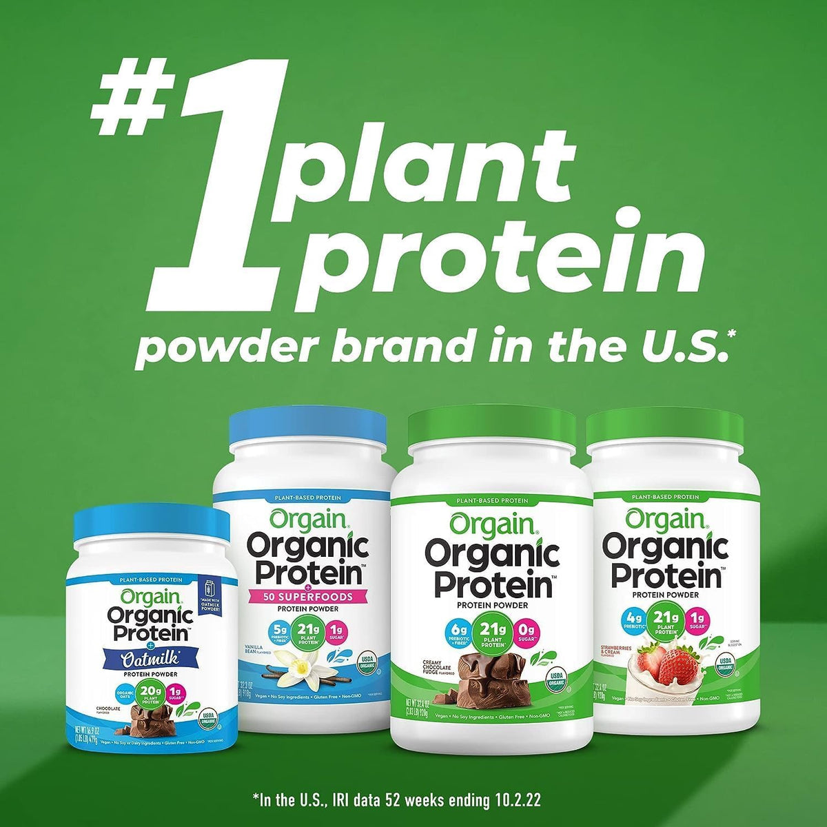 Organic Protein Powder Creamy Chocolate Fudge and Vanilla Bean I6564