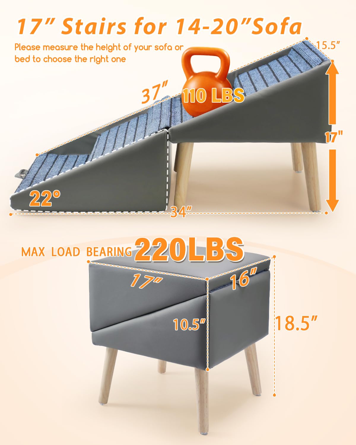 Foldable 4 Steps Non-Slip Pet Stairs G26287
