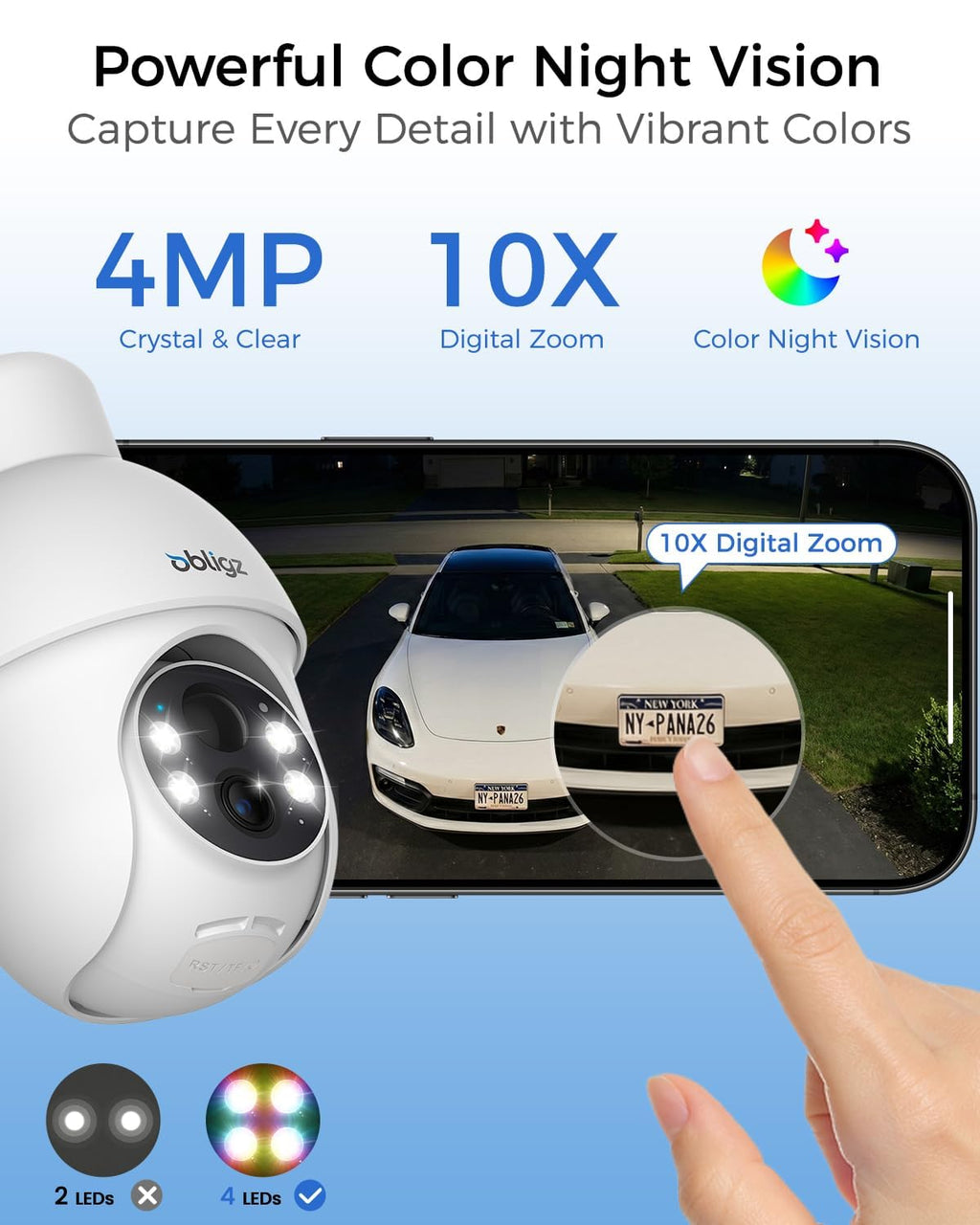 4MP Home Security Cameras with 64GB Local Storage V645