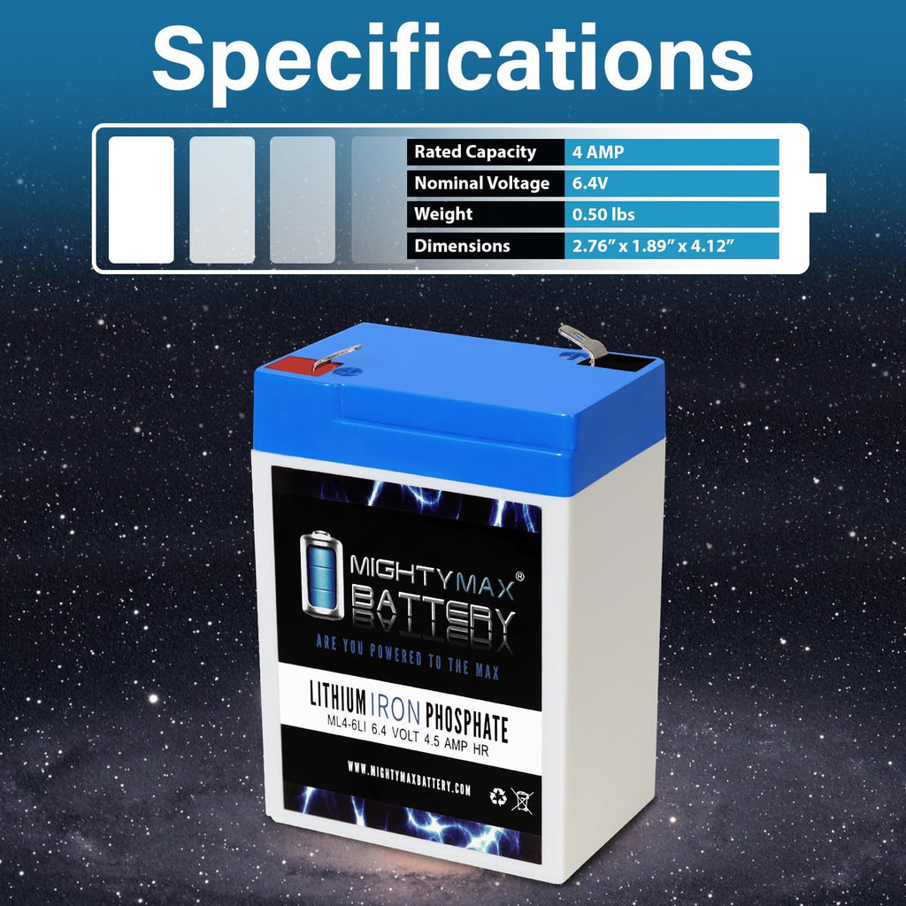 6V 4.5AH Lithium Replacement Battery X455