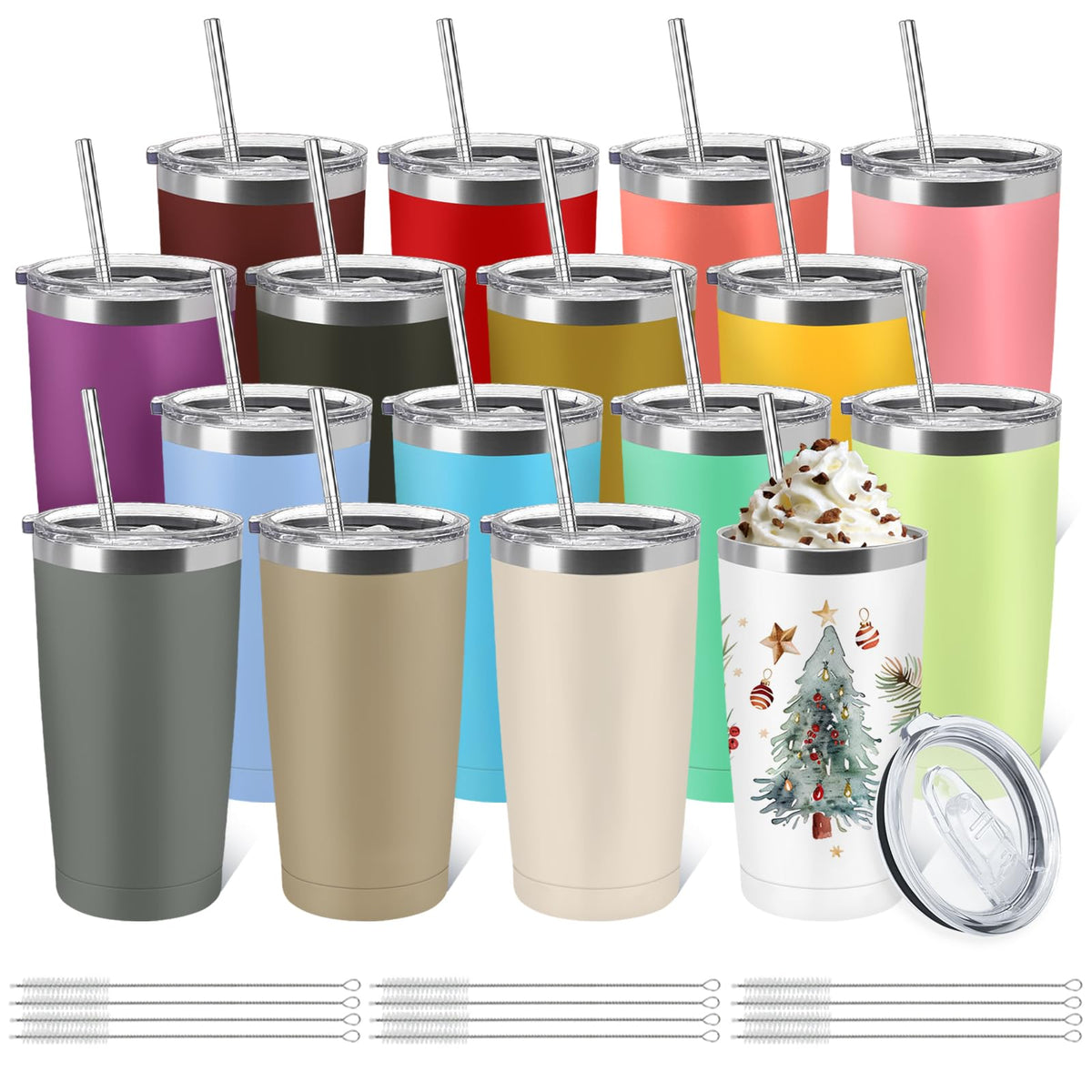 16 Pack Stainless Steel 20oz Insulated Tumbler H2871