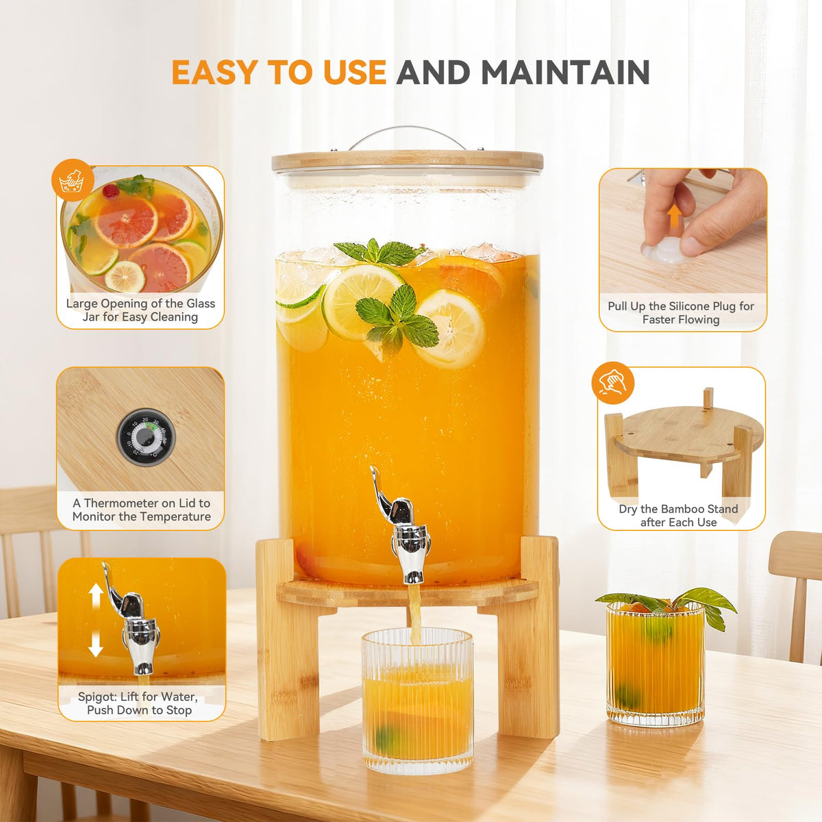 2.1 Gallon Drink Dispensers with Stand Z4551
