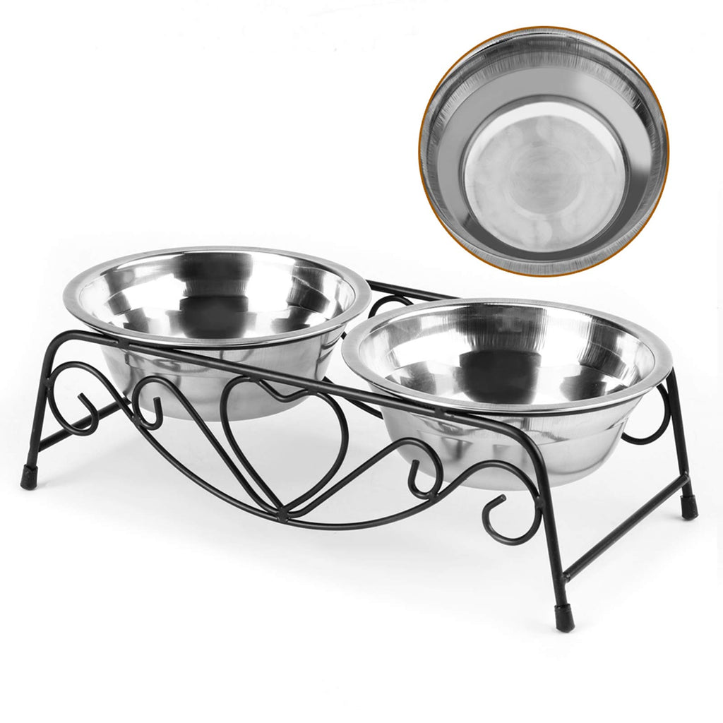 Stainless Steel Elevated Dog Cat Bowls with Iron Stand S446