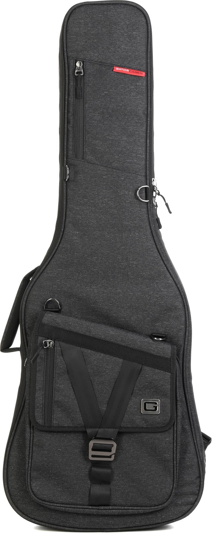 Lightweight Electric Guitar Gig Bag with Back Pack Straps and Rubberized Base, Charcoal Black P2035