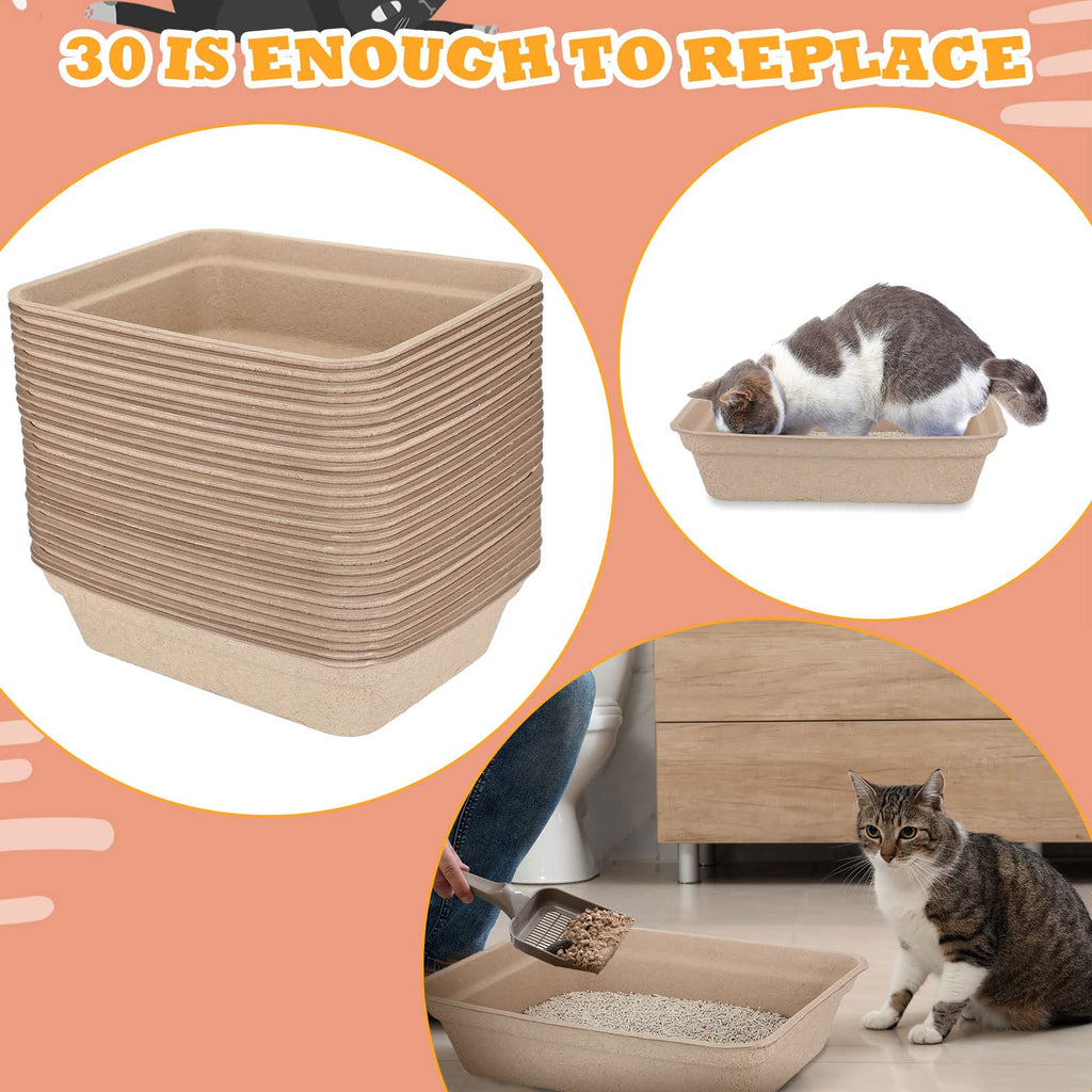 30 Pack Disposable Cat Litter Tray X560