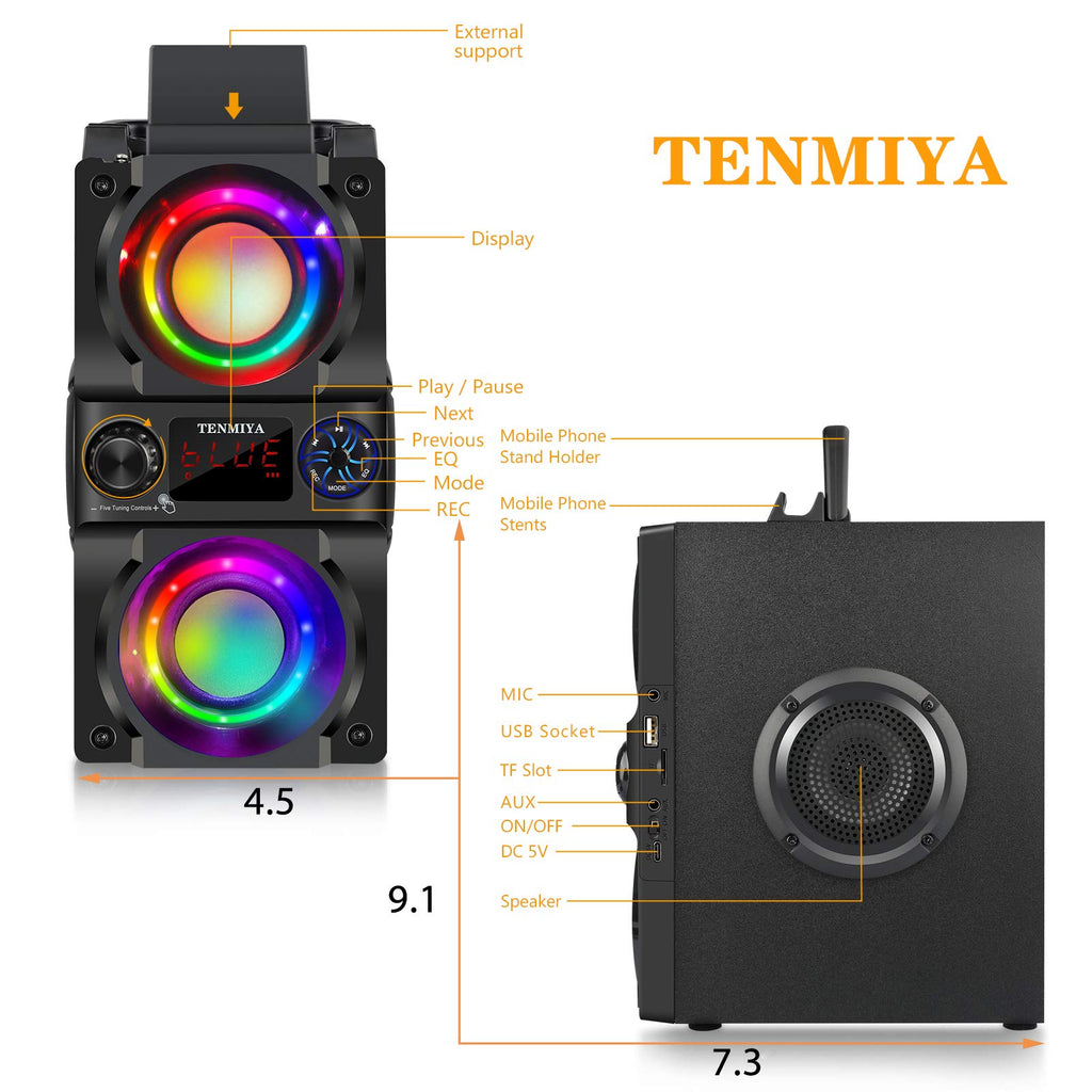 40W Portable Bluetooth Speaker with Lights and FM Radio K175512