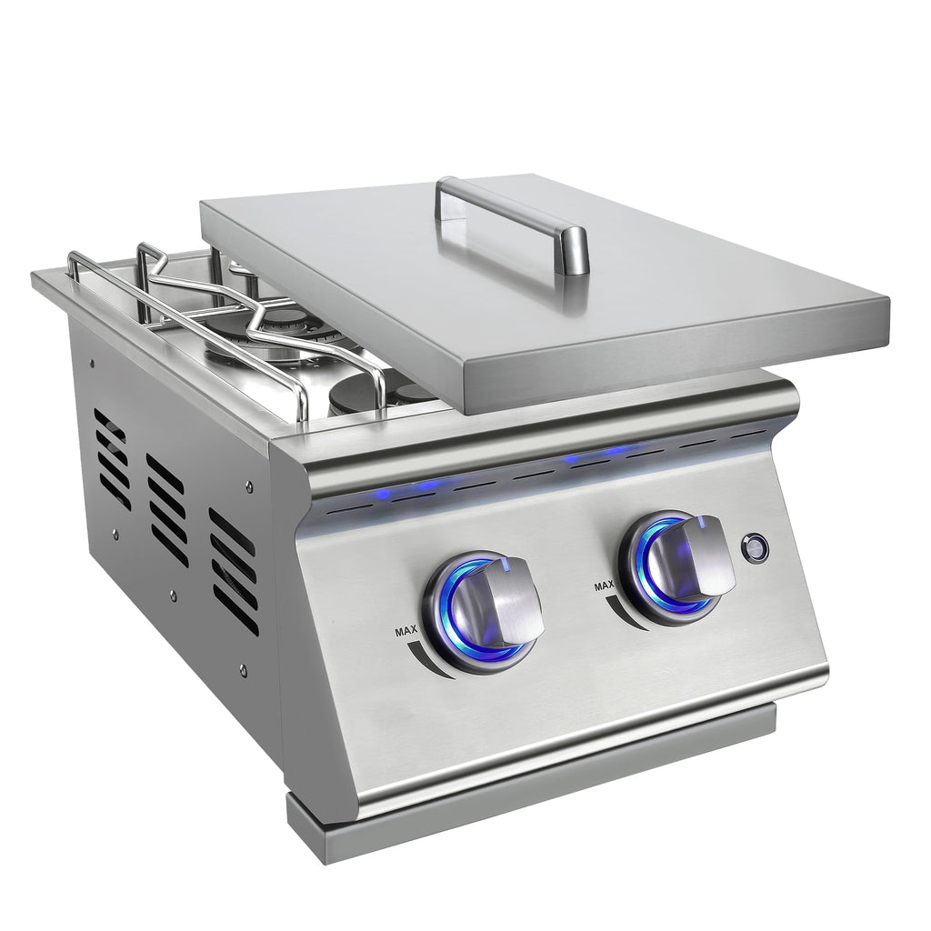 Double Grilling Side Burners 304 Stainless Steel 2 * 15,000BTU N148