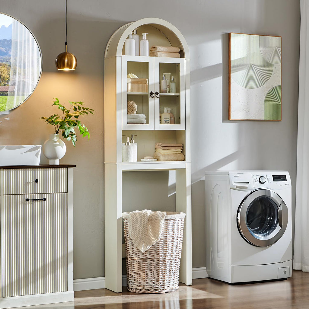 Antique White Over The Toilet Storage Cabinet C10492