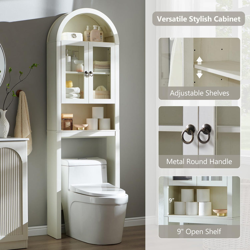 Antique White Over The Toilet Storage Cabinet C10492