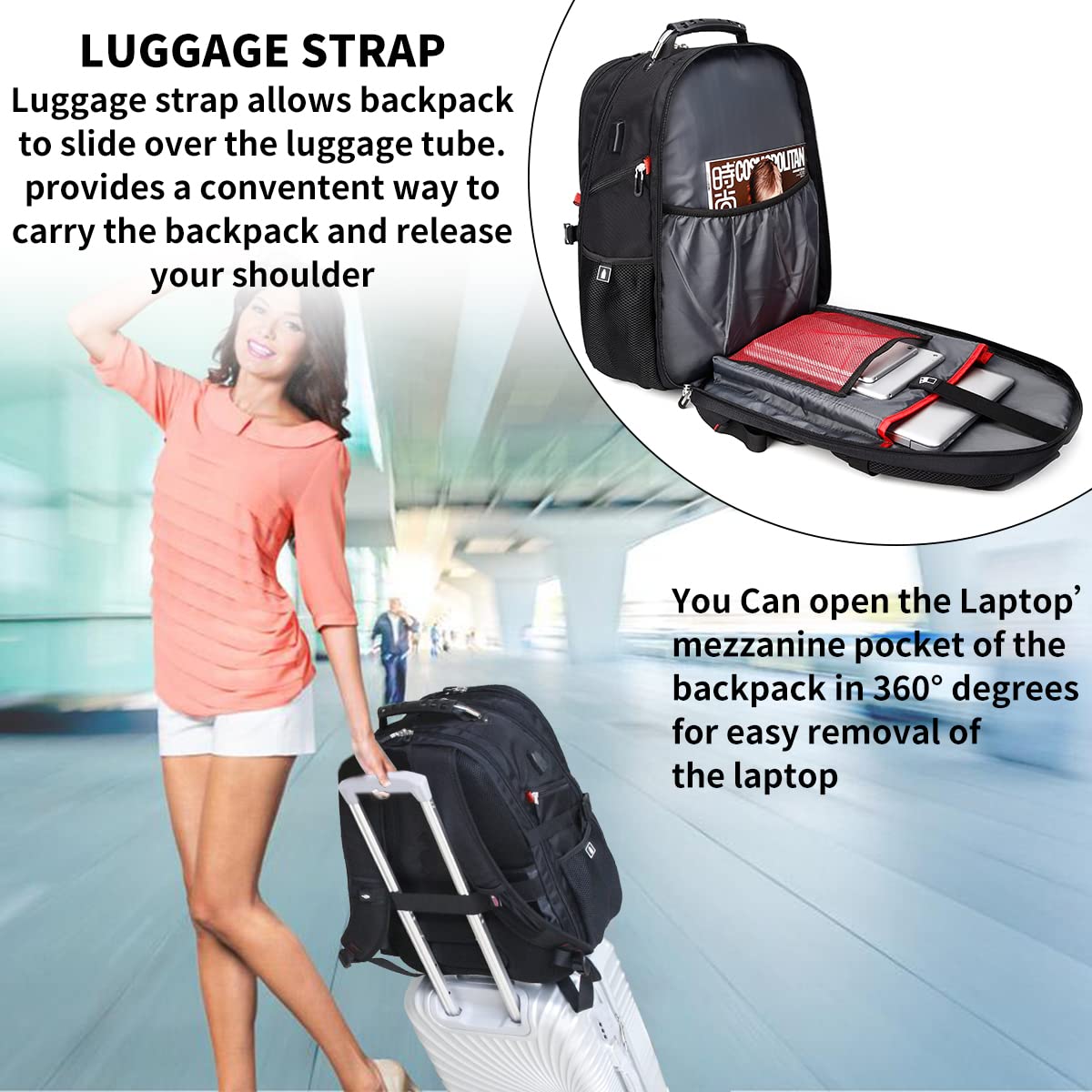Extra Large Travel Laptop Backpack F43275