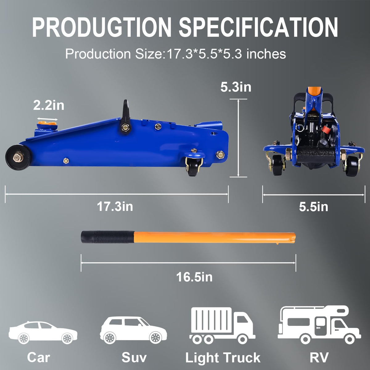 Heavy Duty Low Profile Floor Jack 2 Ton I905094