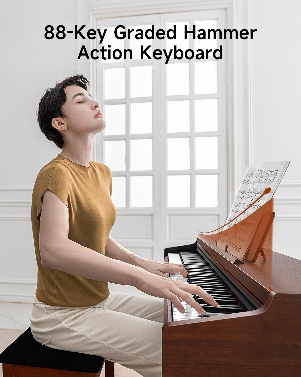 88 Key Graded Weighted Digital Piano with Storage Piano Bench I7701