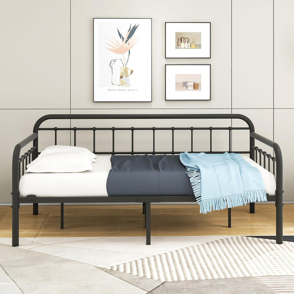 Metal Daybed Frame Twin Day Bed Black S871