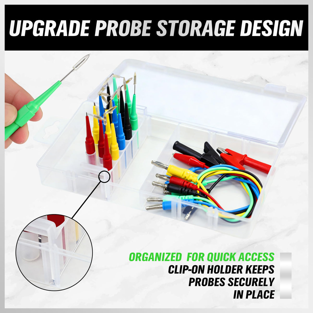 22 Pc Back Probe Pin Kit with 5 Colors Silicone Wires D71235