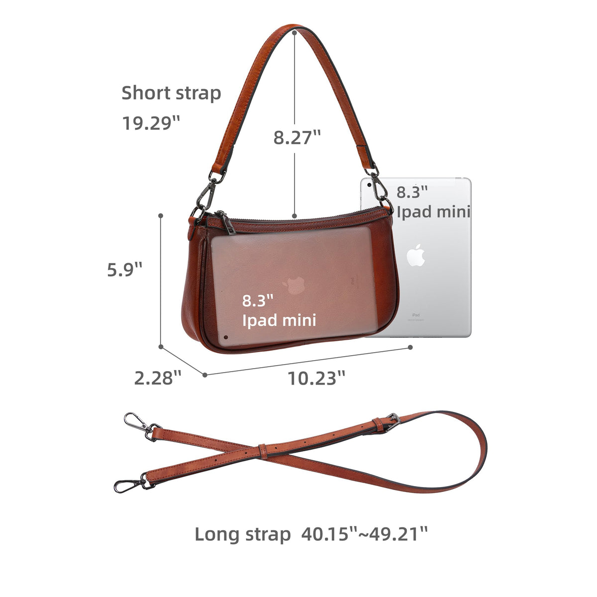 Leather Crossbody Bags with Two Straps A1311