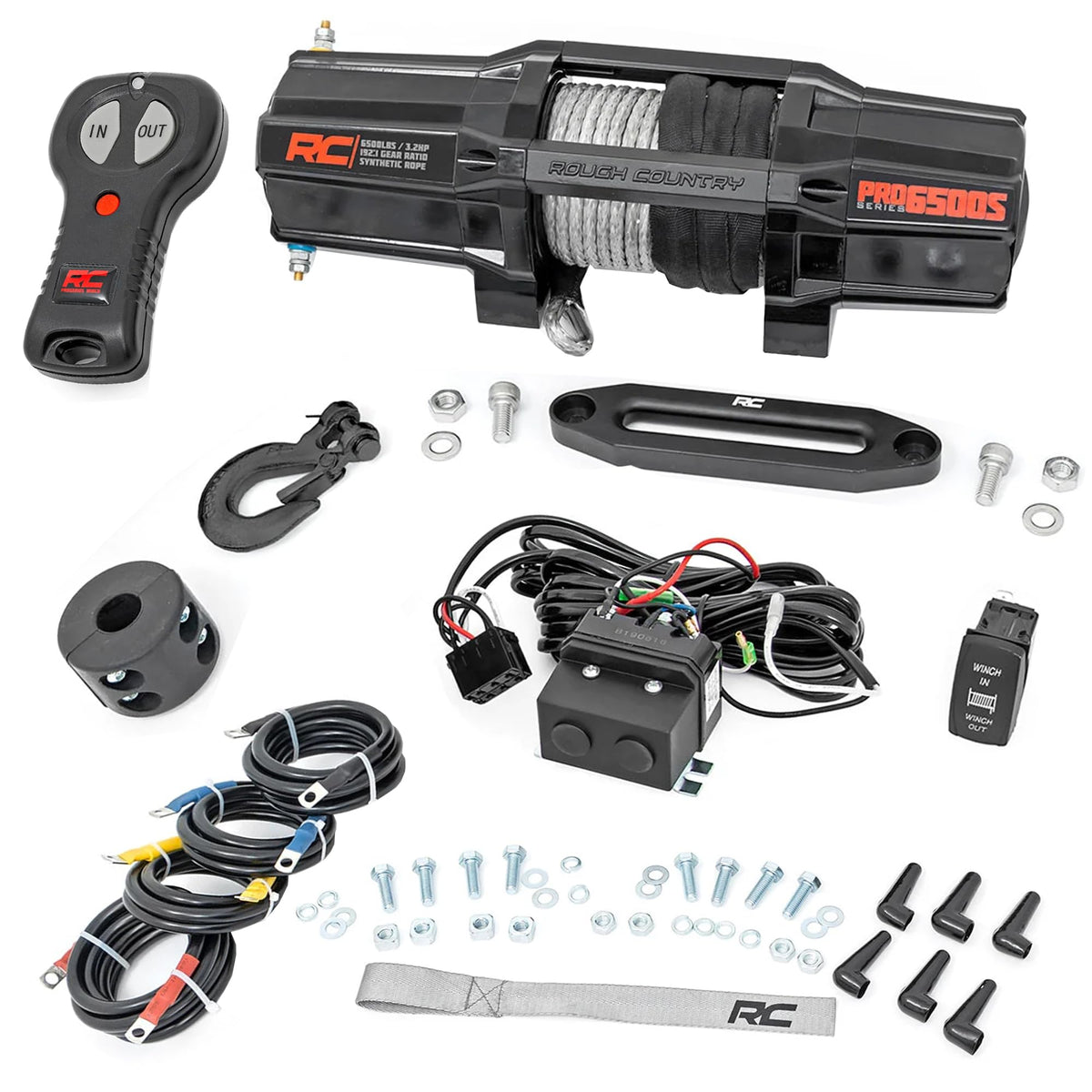 6500 LB Electric Winch with Synthetic Rope and Wireless Remote B59958